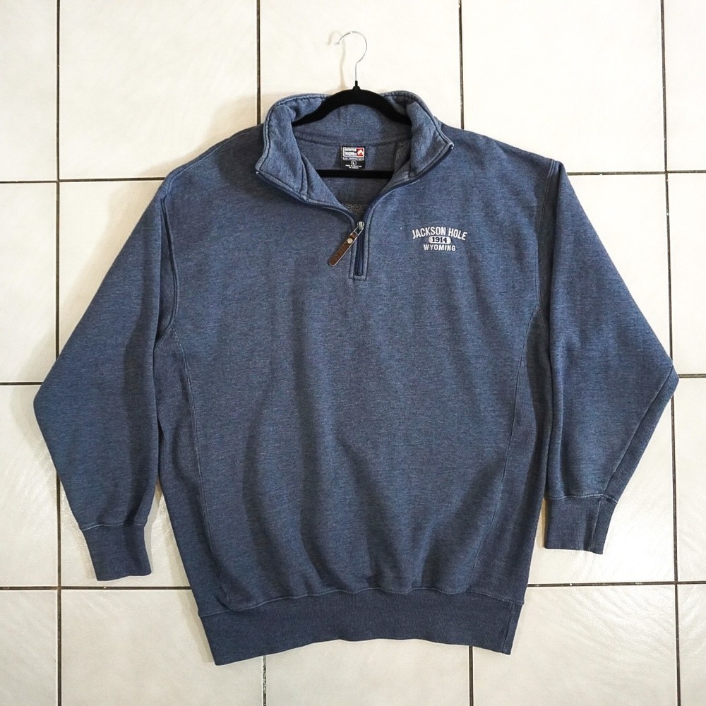 Outfitter Trading Co Jackson Hole Wyoming Quarter Zip Fleece Pullover XL